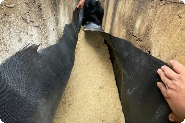 Top view of a open stormwater sand filter